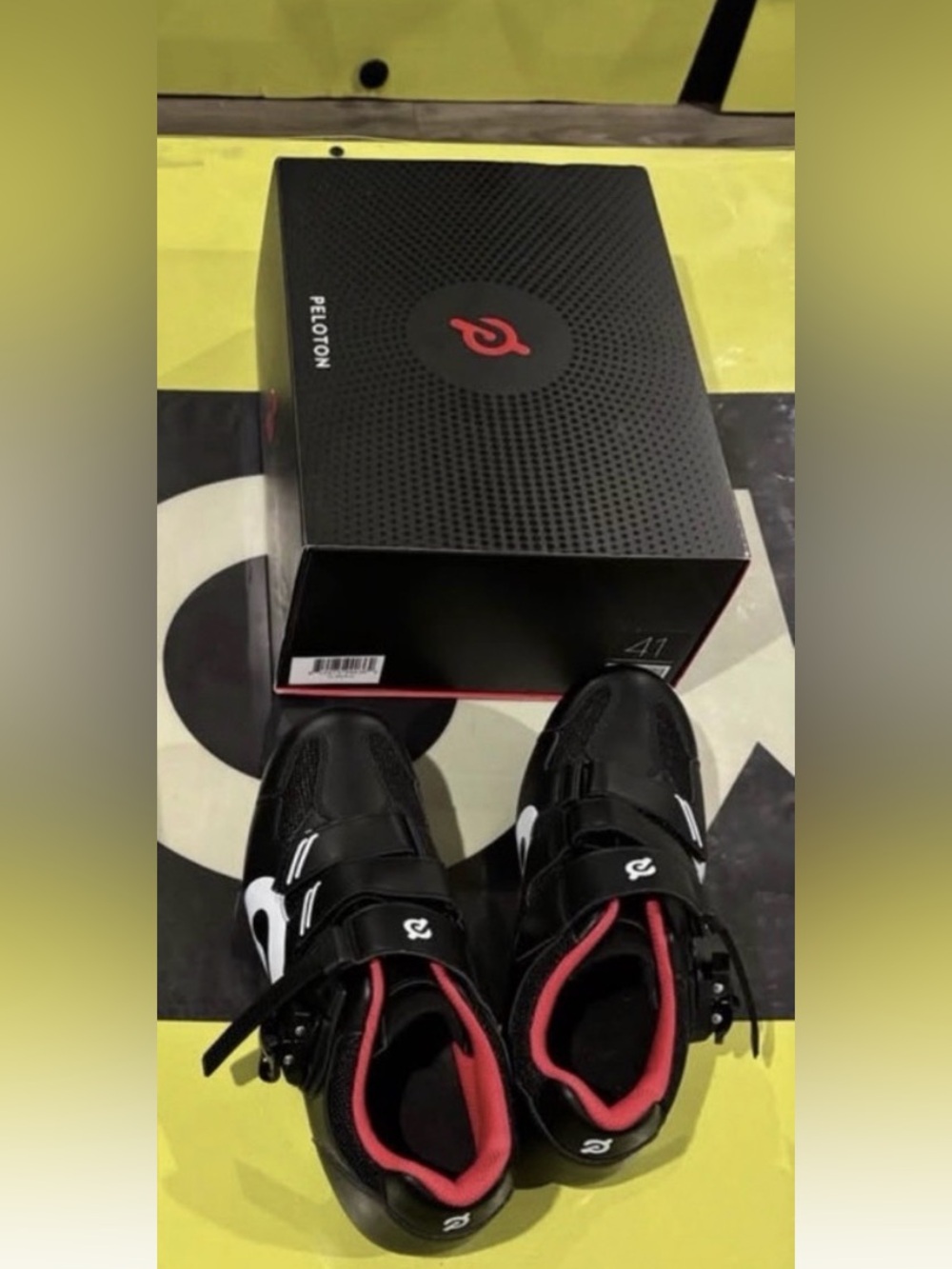 Peloton Black and Red Cycling Shoes. men or woman sizes. Size 41